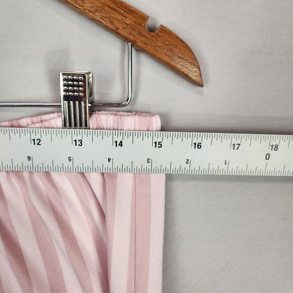 Laura Ashley Pink Stripe Knit Pajamas SZ M Button Front Contrasting Trim - Picture 11 of 14